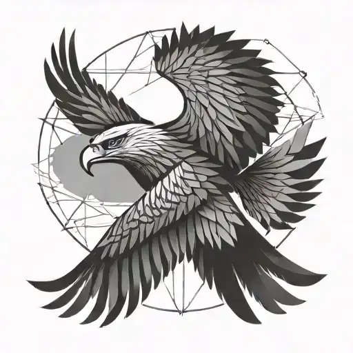 Eagle Flying Towards The Sun