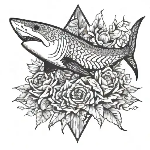 Shark And Flowers