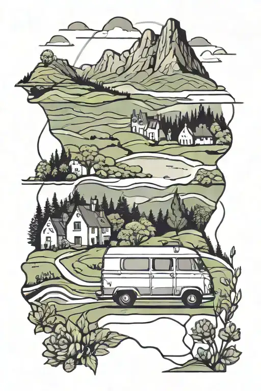 Scottish Landscape With Van