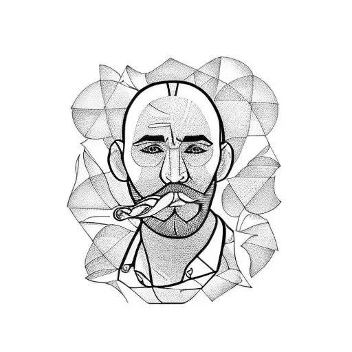 French Guy With Wine And Croissant