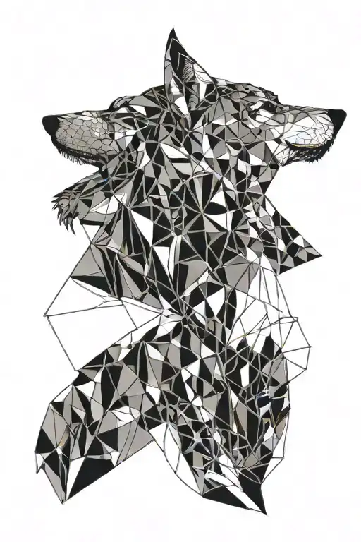 Wolf Head Facing Front View