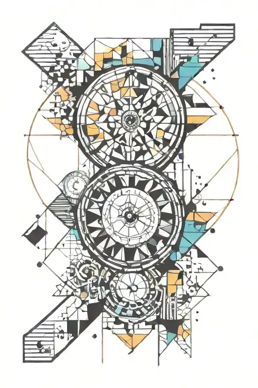 Geometric Clock Surrounded Colour