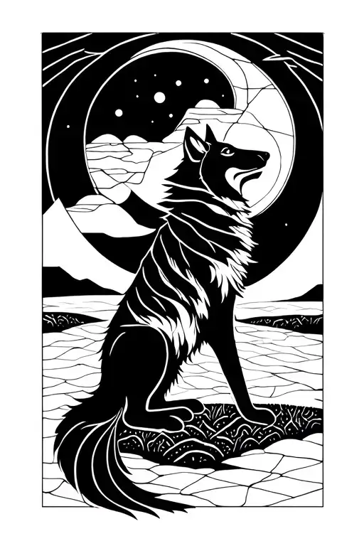 Coyote Howling At Eidelweiss Moon