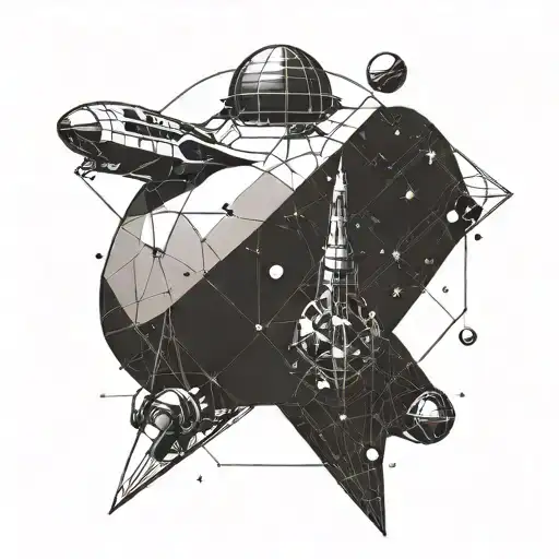 Spacecraft In The Distance Seen By Person On Planet