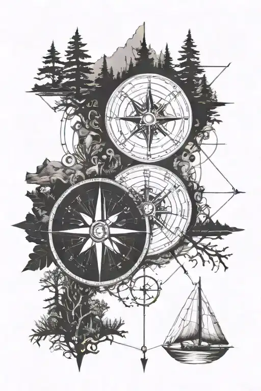 Compass With The Ocean And Forest Aspects I'd Like
