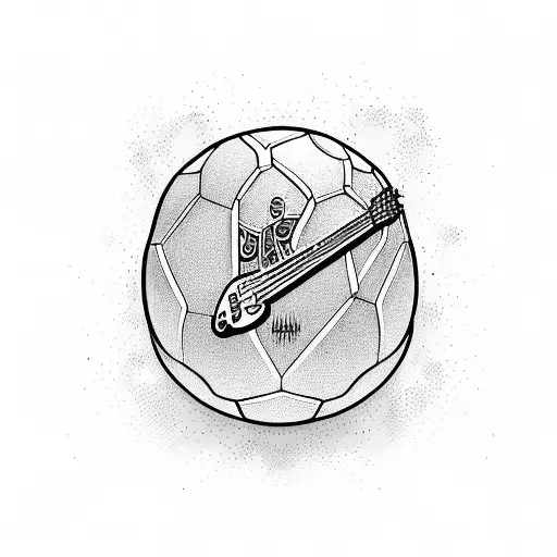 Guitar Whit Basketball And Draw