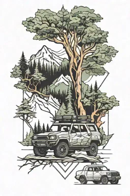 Montain Car Maple Forest Army