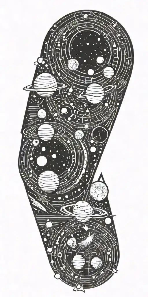 Space And Planets With Patterns