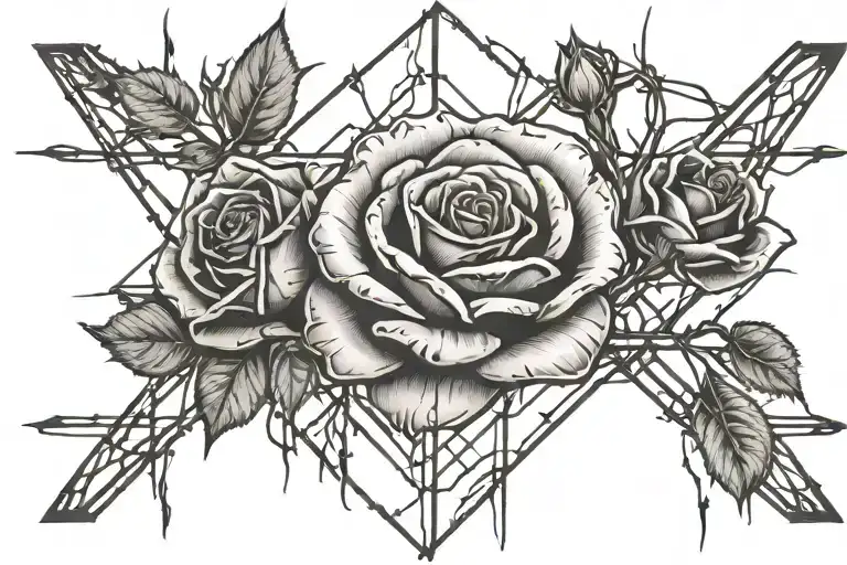 Barbed Wire And Bleeding Rose