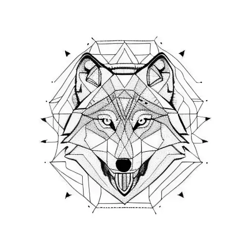 Wolf Made From The Letter M And G
