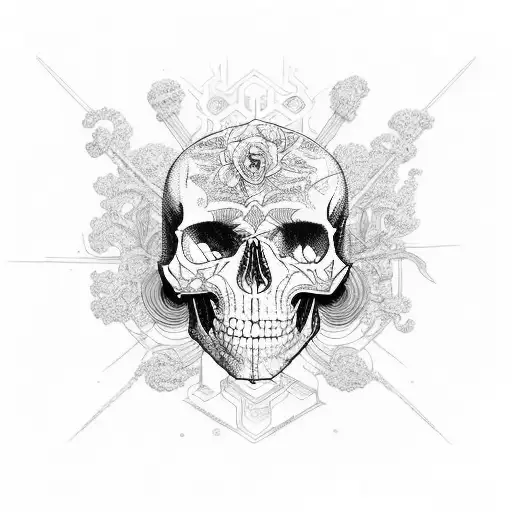 Sleeve With Plants Skulls Inspired By Metal Music