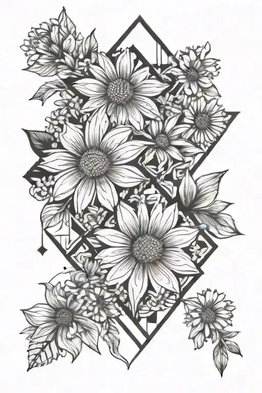 Diamond And Daisy Flowers