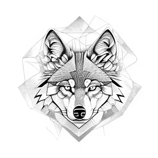 Wolf With Geometrical Shapes