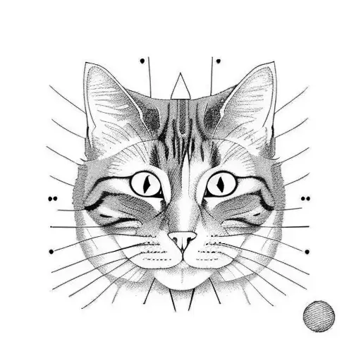 Cat And Dog With Owner Curly Hair Girl Silluete