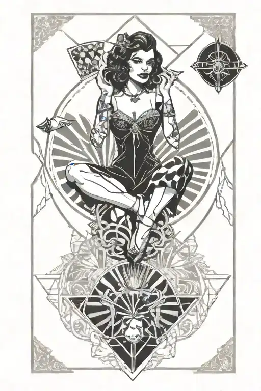 Tarot Card Featuring Pin Up Girl