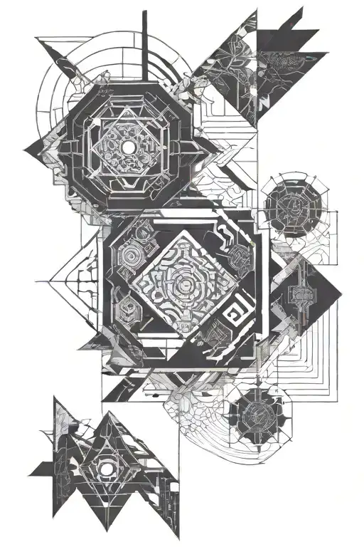 Dark Punk Inca Zen Geometric Indian Painting