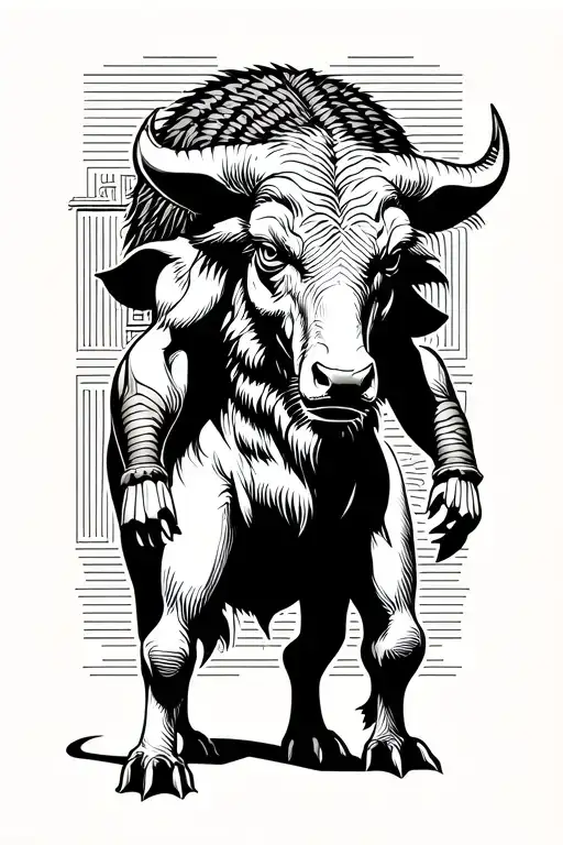 Classic Minataur Guarding Standing On 2 Legs