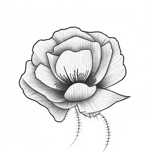 Black And Red Geometric Poppy