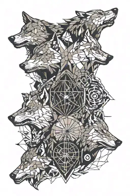 Maps Wrold Kompas And Two Wolf