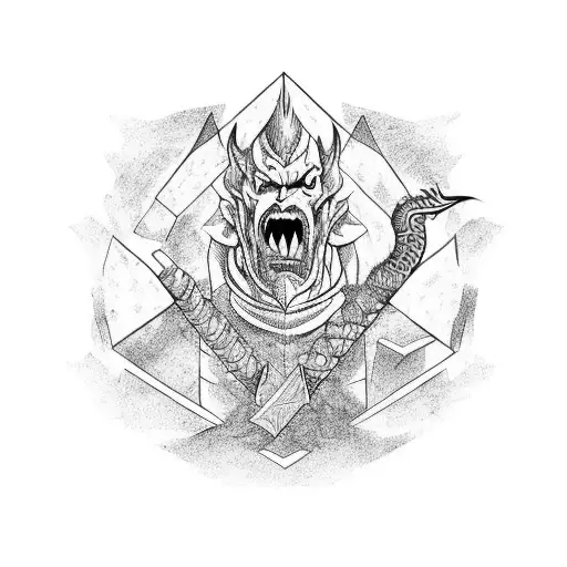 Evil Wizard Fighting Drgon