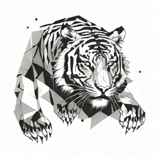 Tiger With Ink Splatter Coming Off Its Feet