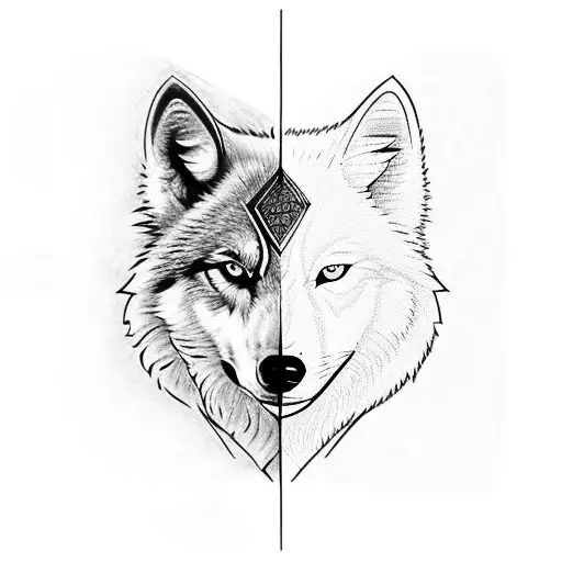 White Wolf And Dark Wolf