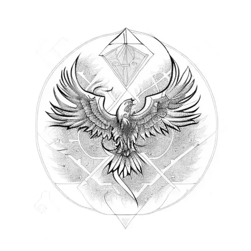 Phoenix With Sacret Geometry