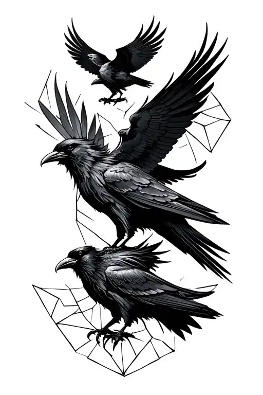 Odin And His Ravens Huginn And Muninn