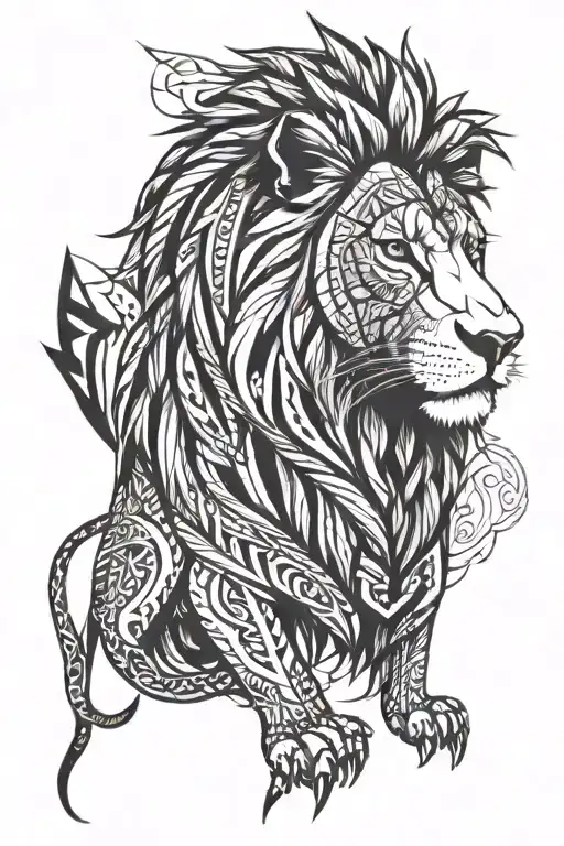 Lion With Tribal Bands