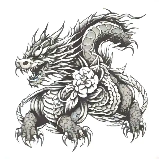 Dragon Samurai Cherry Blossom