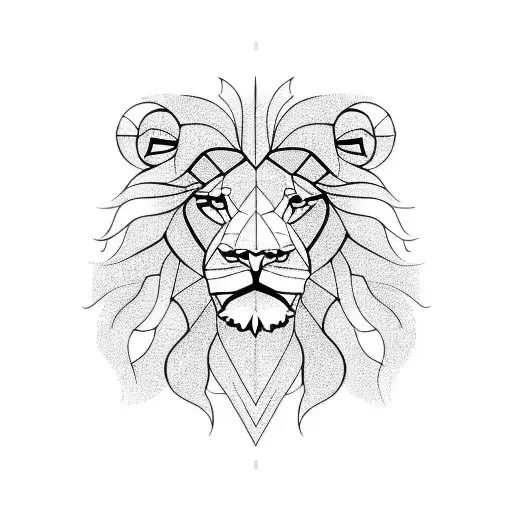Male Lion Head Half Sketch