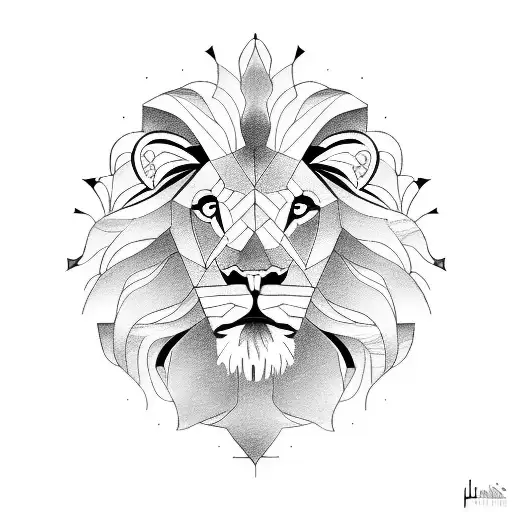 Male Lion Head Half Sketch