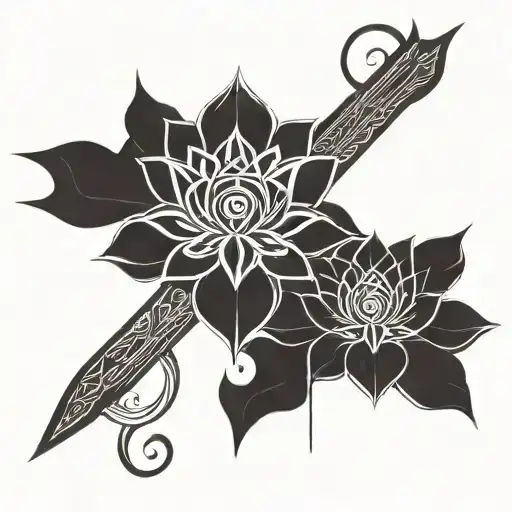 Om Lotus Trishul Trident