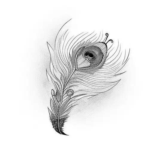 Flute Which Has A Feather Of A Peacock At The End