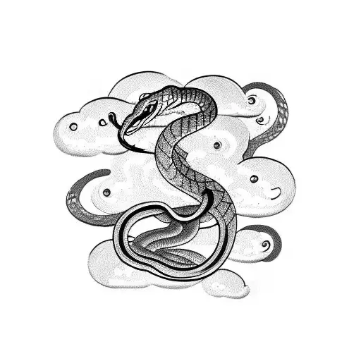 Snake With Clouds And Thunder