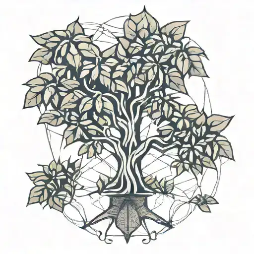 Money Tree Growing Tattoo
