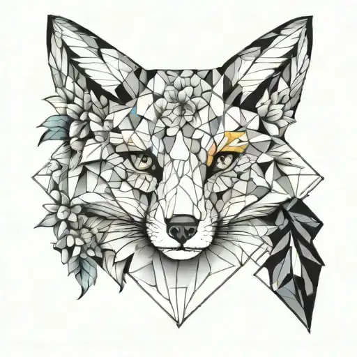 Geometry And Fox In Flowers