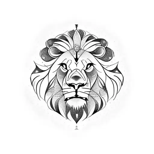 On Spine With Lion Zodiac