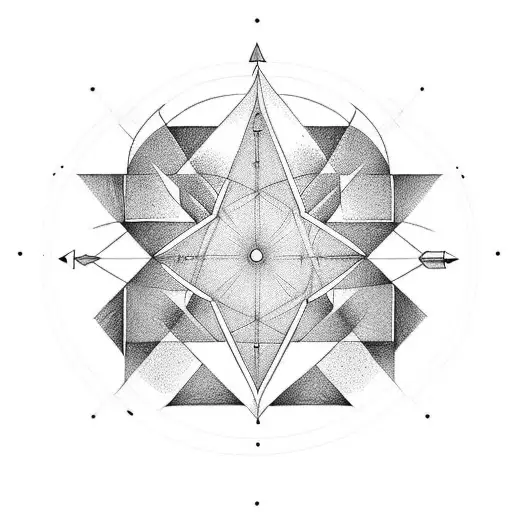 Semi Circle On Chest With Arrow Going Down