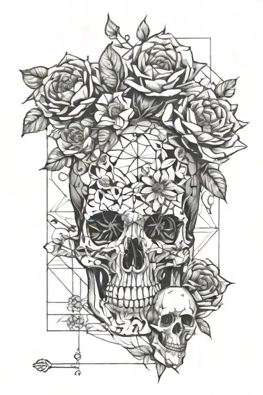 Skeleton Growing Flowers Symbolizing