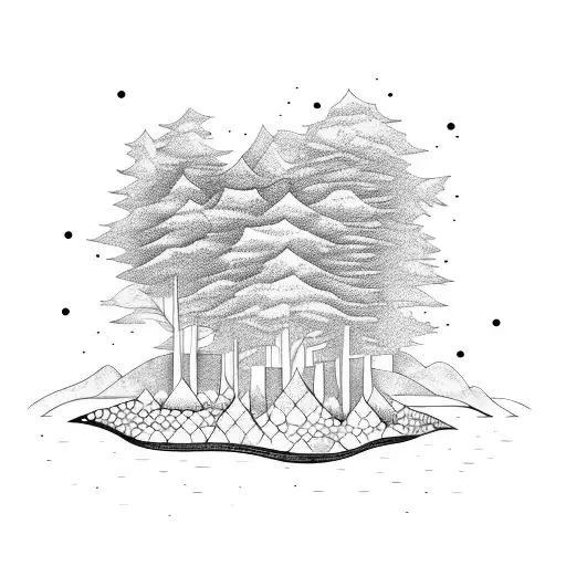 Paint Splash Forest With A River