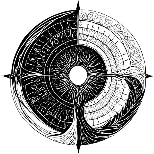 Open Enso Cirlce With Tree Of Life Tree