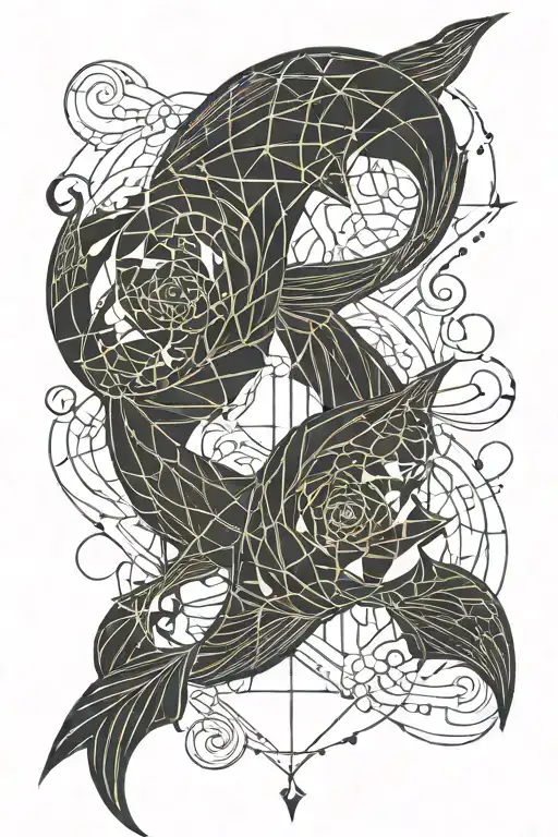 Pisces Sign High Tech Themed