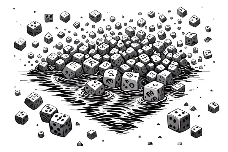 Many Dice Tumbling In A River
