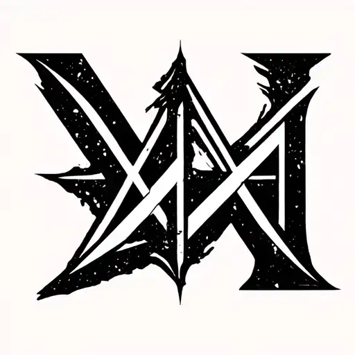 Initials A Nad L Font Tattoo Design