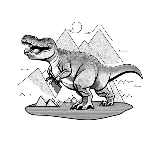 Dinosaur In Mountain Format