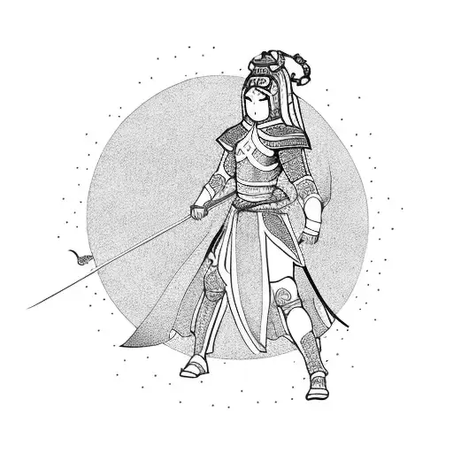 Girl In Medieval Armor In Asian Style