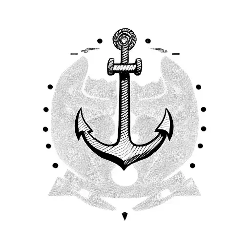 Anchor With A Chain Forming The Word Eder