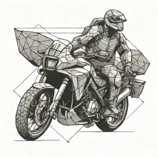 Turtle Riding On A Africa Twin Motorcycle Towards You