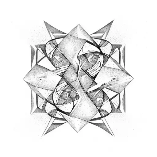 Triangles With Circle Forming Infinity Sign Abstract